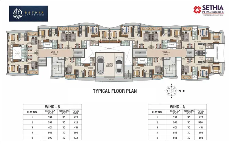 Sethia Marine View Borivali West 1 BHK floor plan