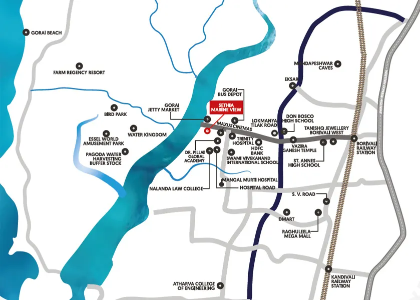 Sethia Marine View Borivali West location map